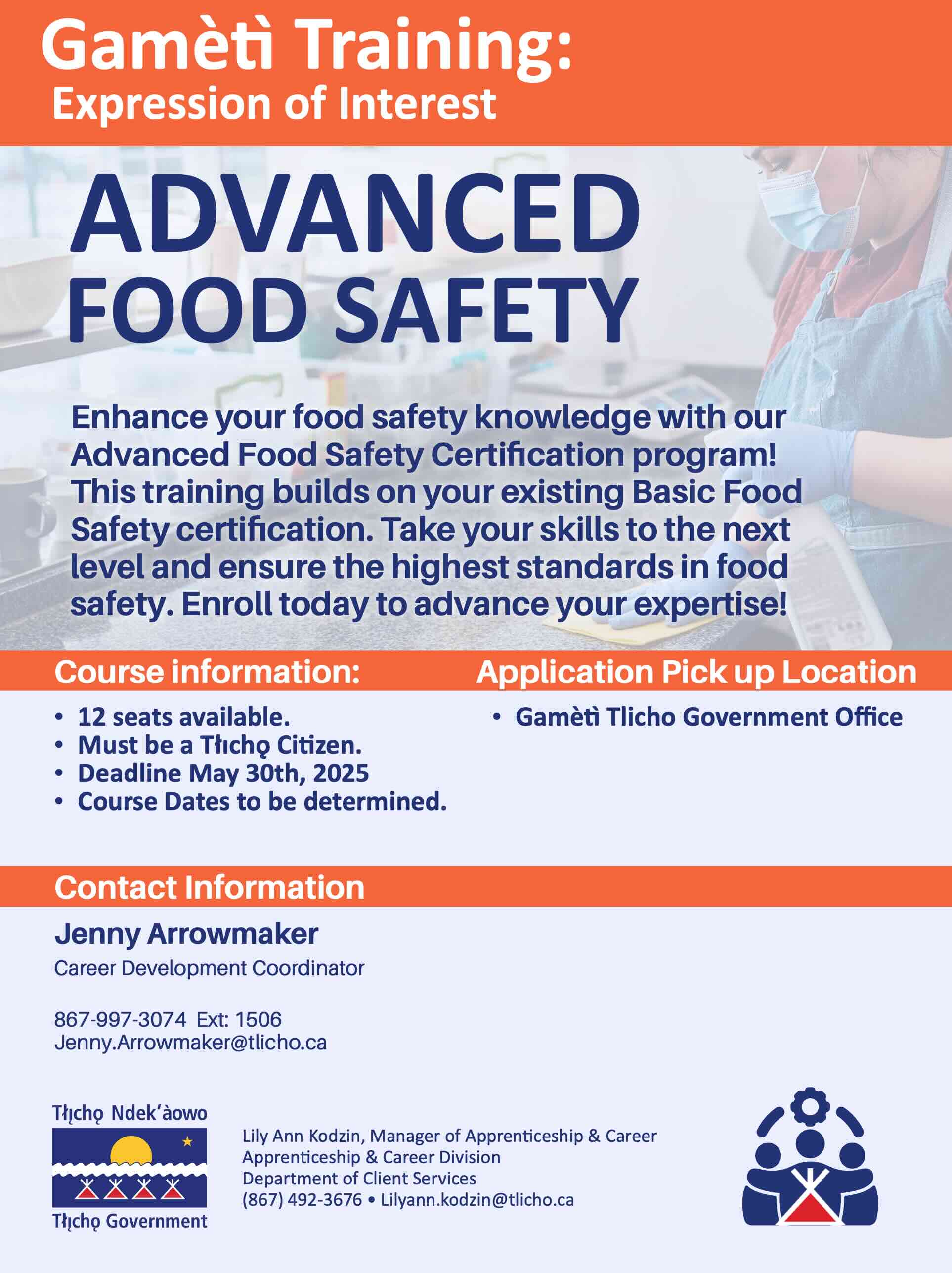 Expression of Interest: Basic & Advanced Food Saftey - (Whatì, Gamètì, Wekweètì)