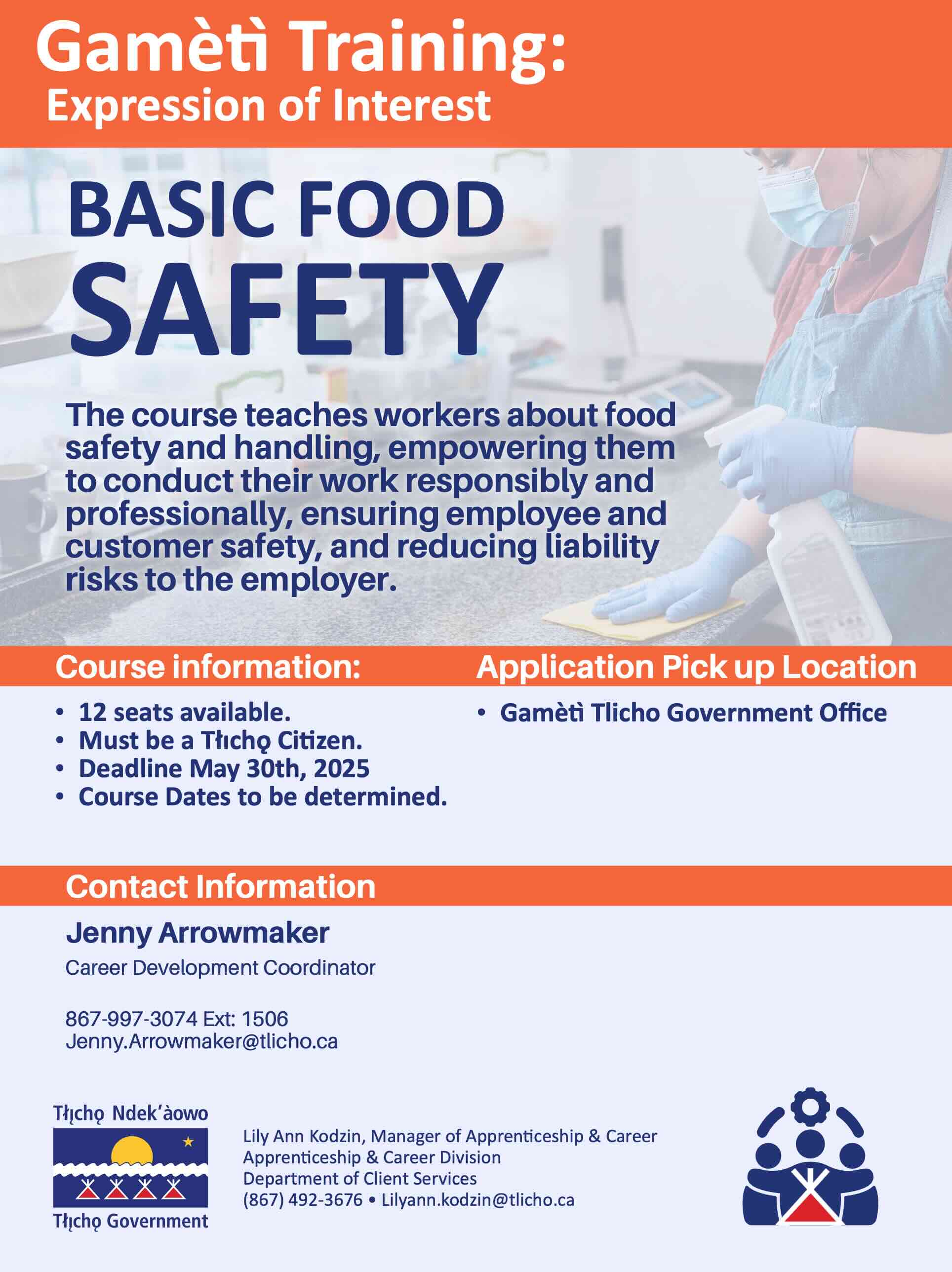 Expression of Interest: Basic & Advanced Food Saftey - (Whatì, Gamètì, Wekweètì)