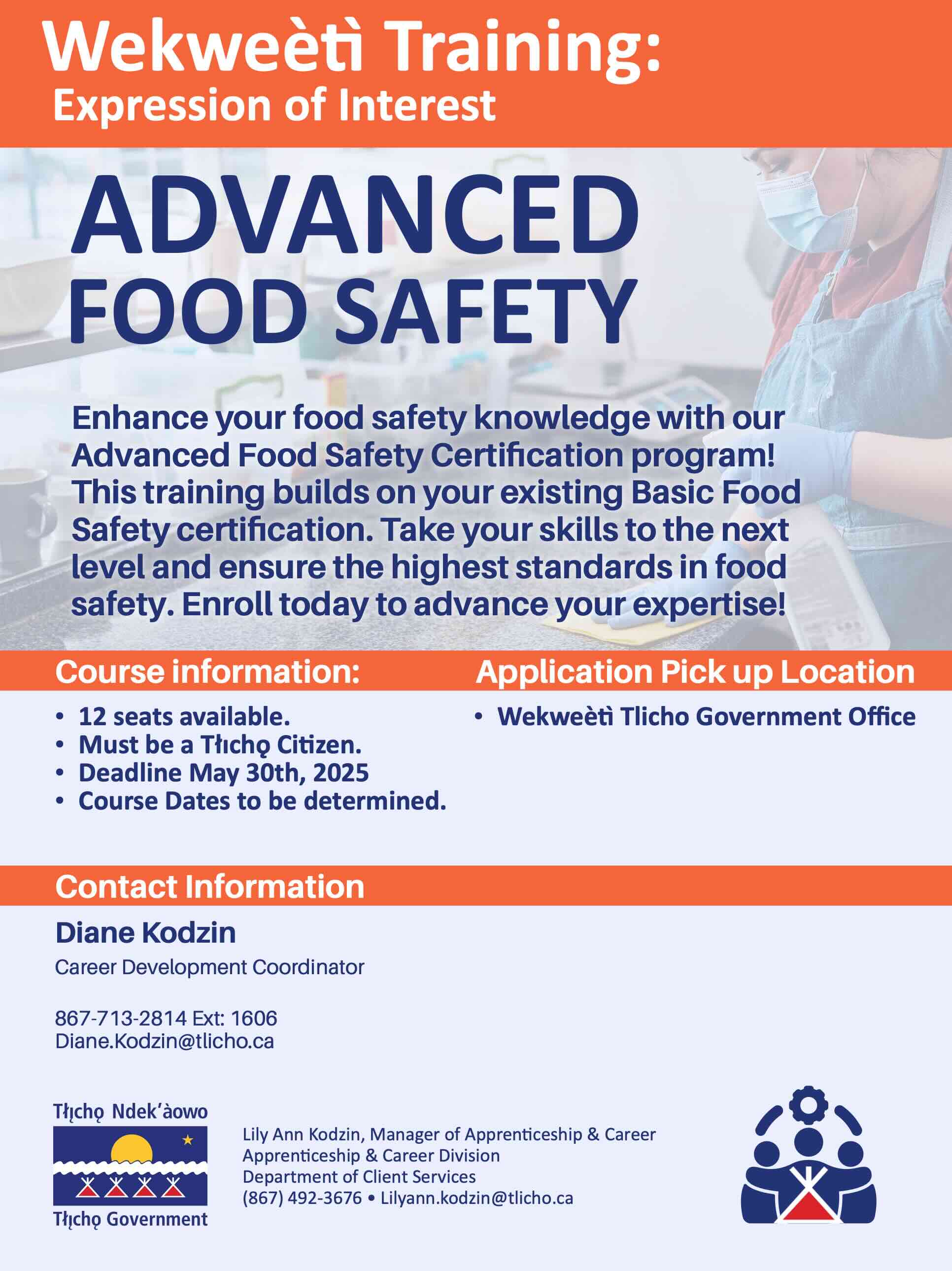 Expression of Interest: Basic & Advanced Food Saftey - (Whatì, Gamètì, Wekweètì)