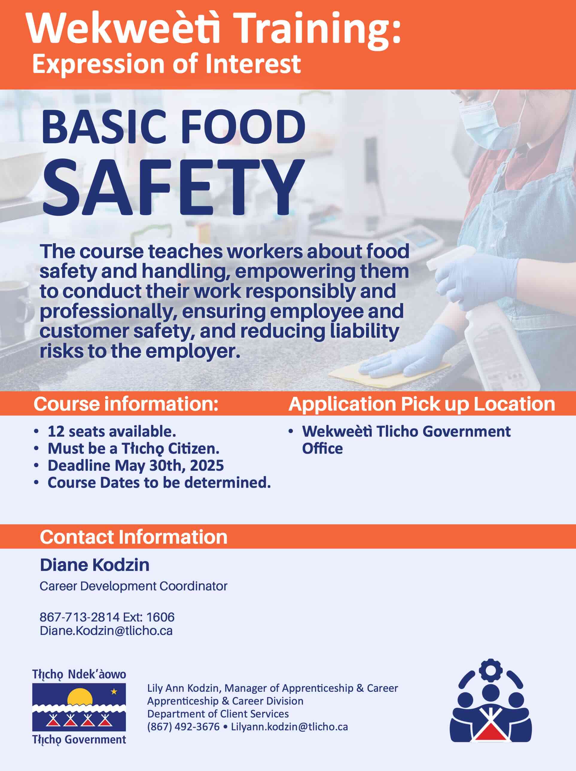 Expression of Interest: Basic & Advanced Food Saftey - (Whatì, Gamètì, Wekweètì)