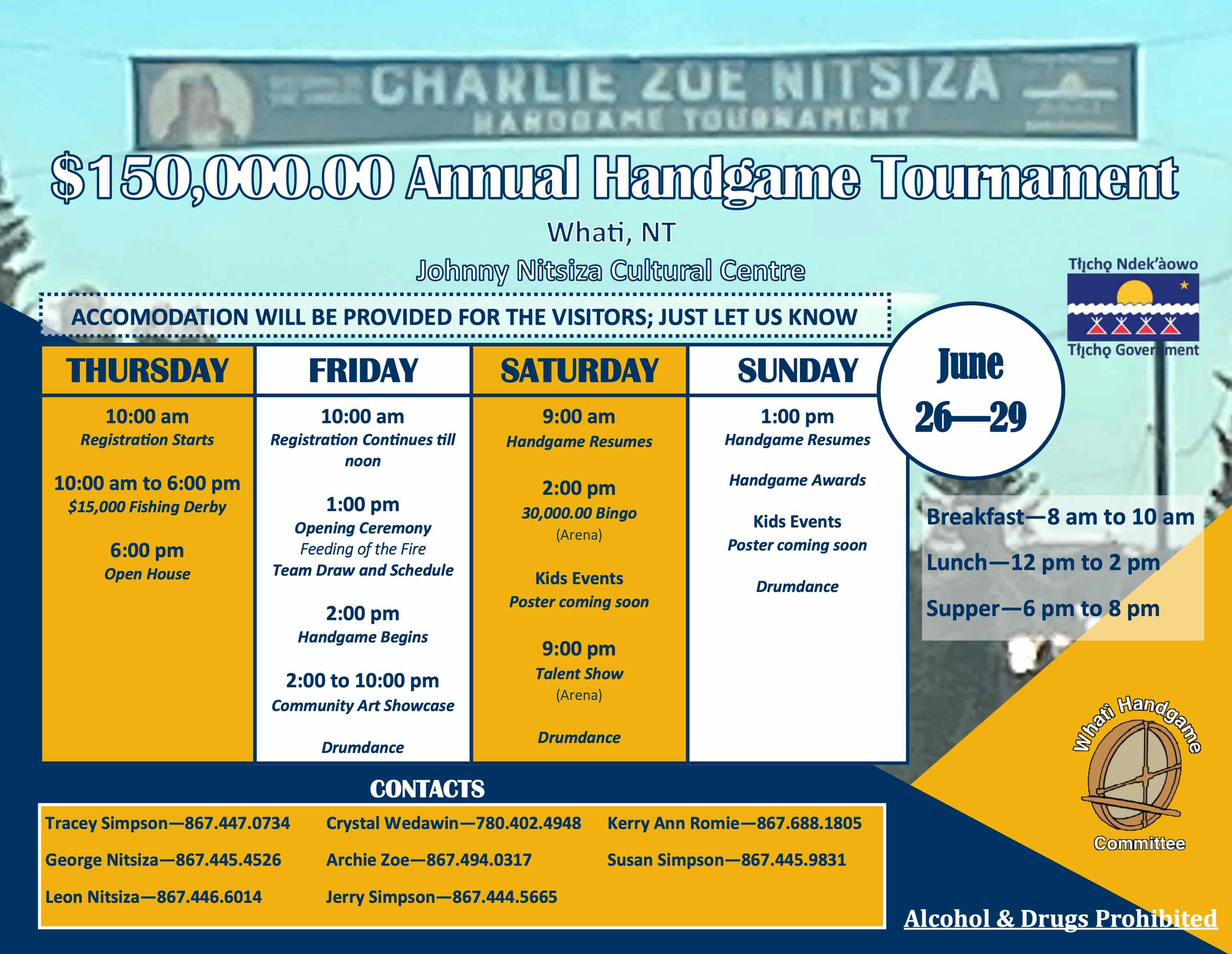 $150,000.00 Annual Men's Handgame Tournament