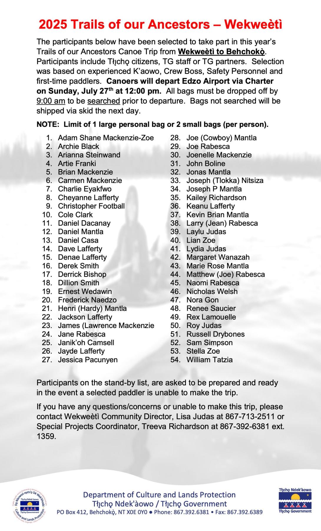 2025 Trails of our Ancestors – Wekweètì